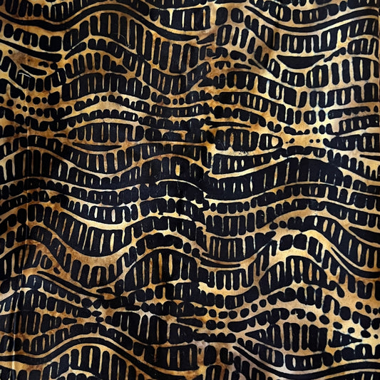 Black & Tan Batik Cotton: 1 yd