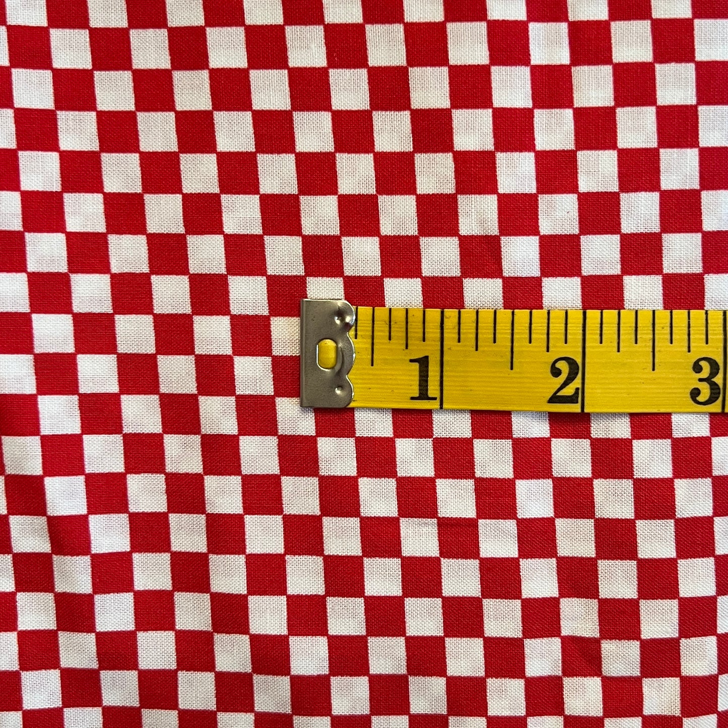 Red Checkered Cotton Blend: 1.5 yds