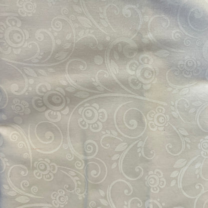 White Floral Swirl Cotton: 2.5 yds