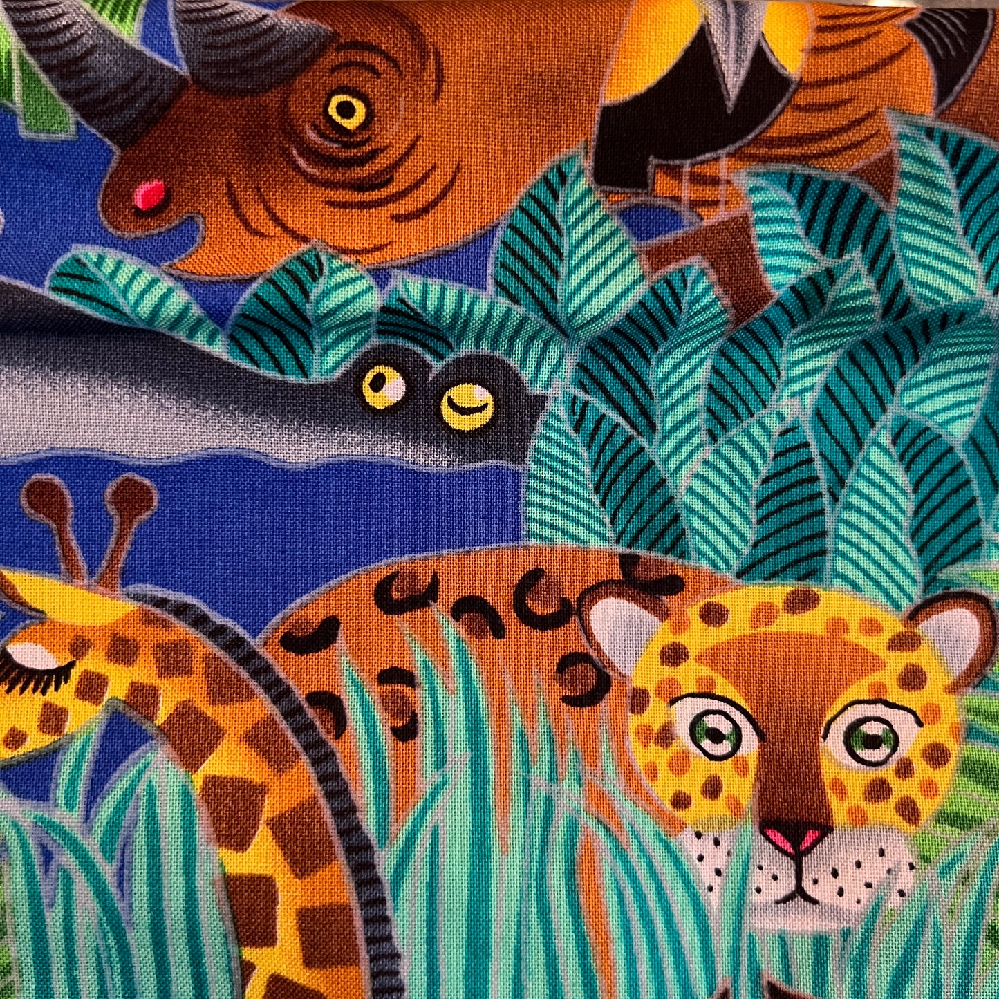 Jungle Animals Cotton Blend: 1 yd