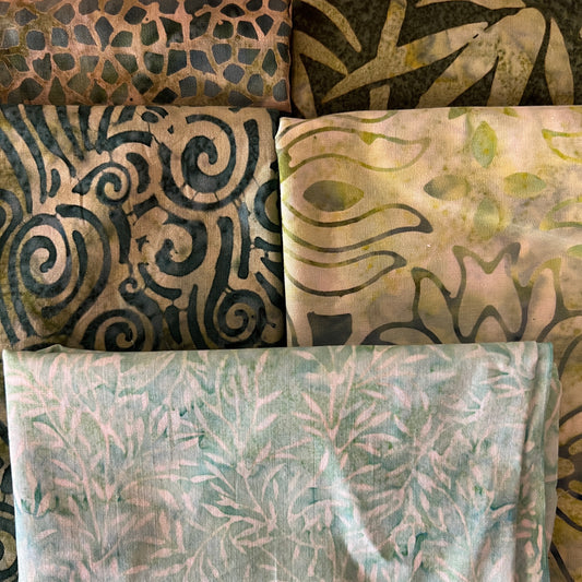 Green Batik Quarter-Yard Bundle