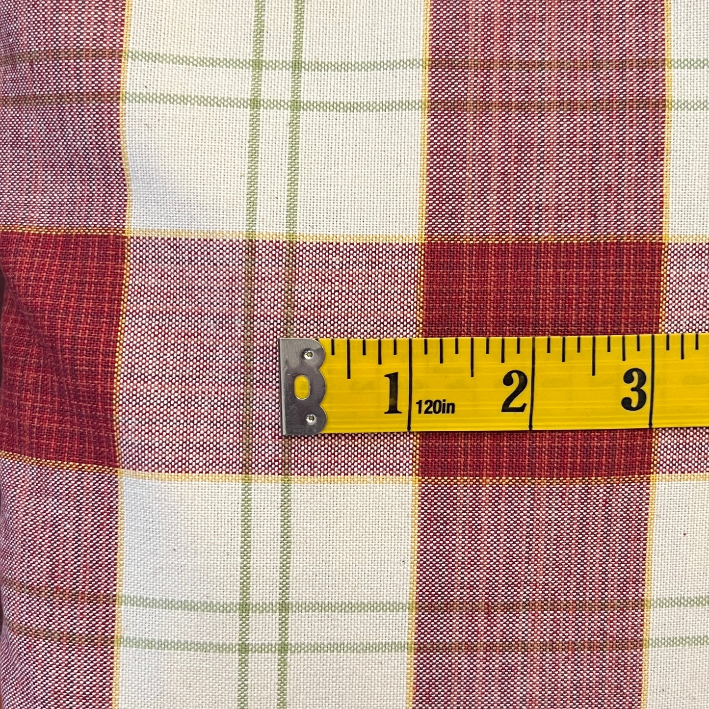 Red Plaid Cotton Upholstery: 4 yds