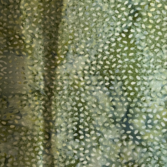 Light Green Dots Batik Cotton: 2 yds