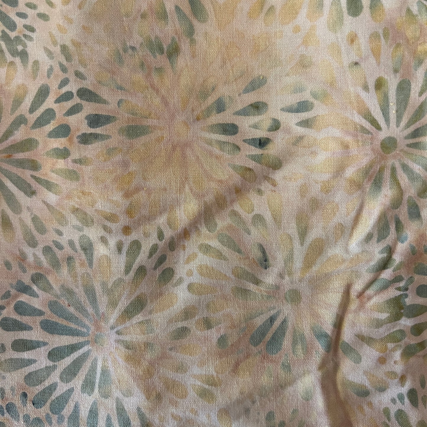 Sand Floral Batik Cotton: 1.75 yds