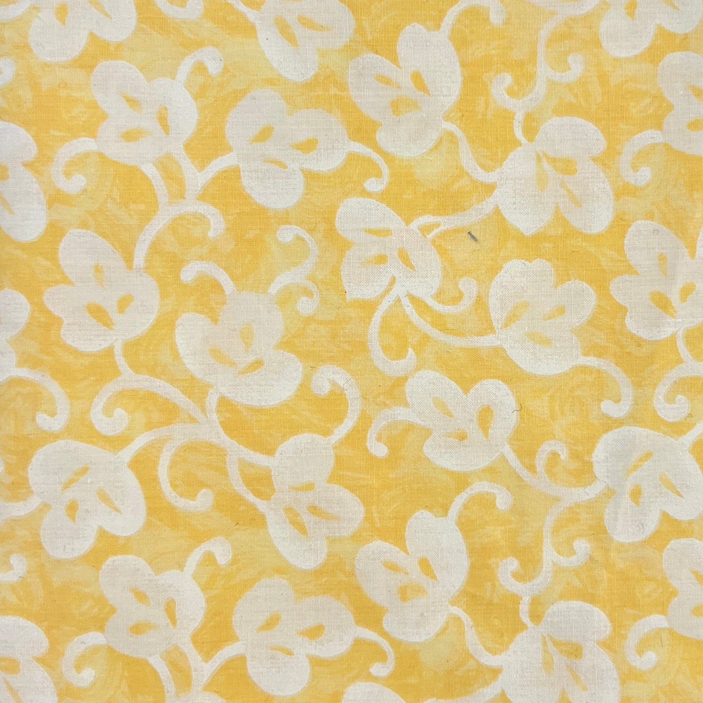 Yellow & White Floral Cotton: 3 yds