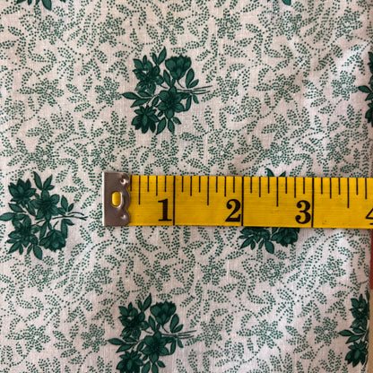 Green Floral Cotton: 1.5 yds