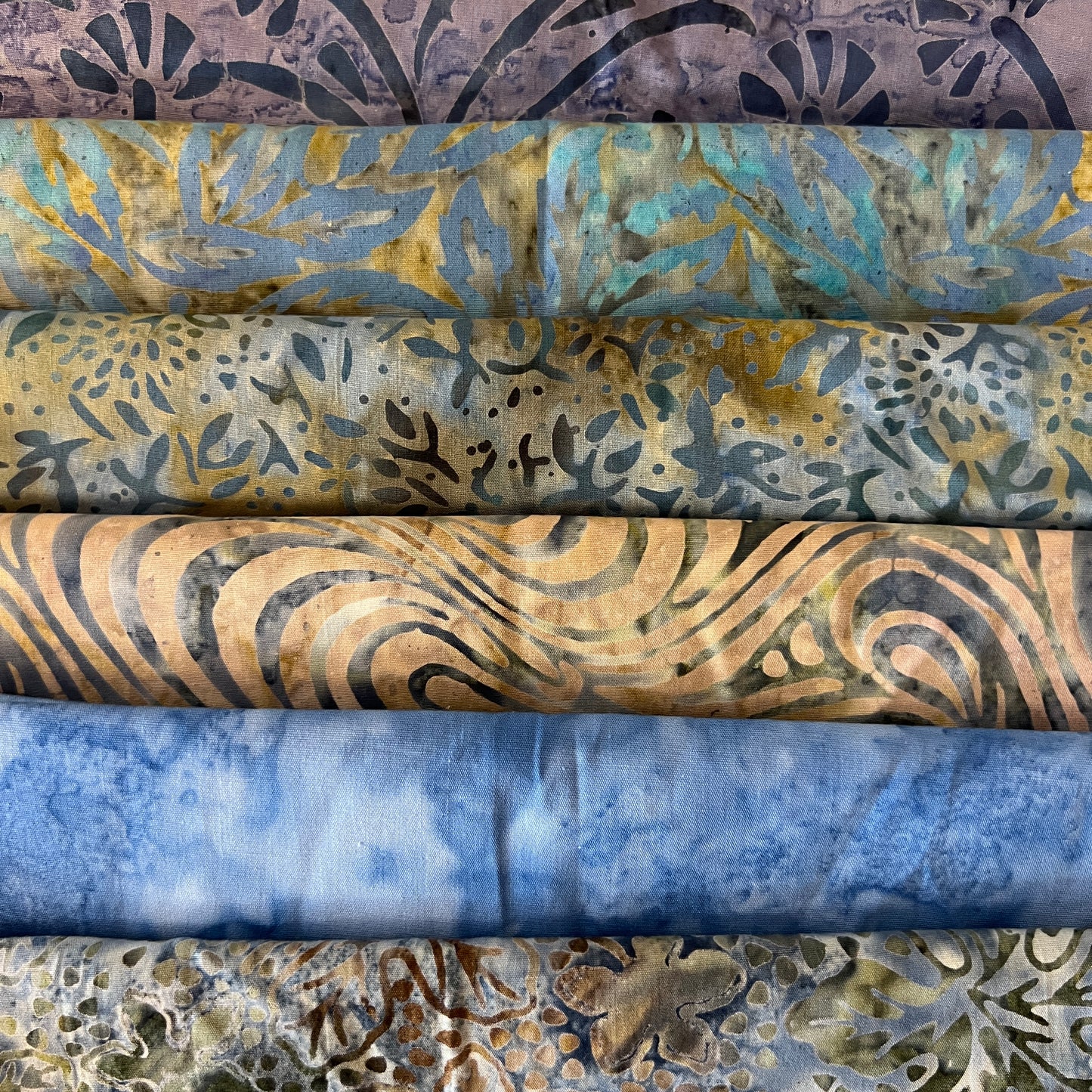 Blue & Tan Batik Half-Yard Bundle