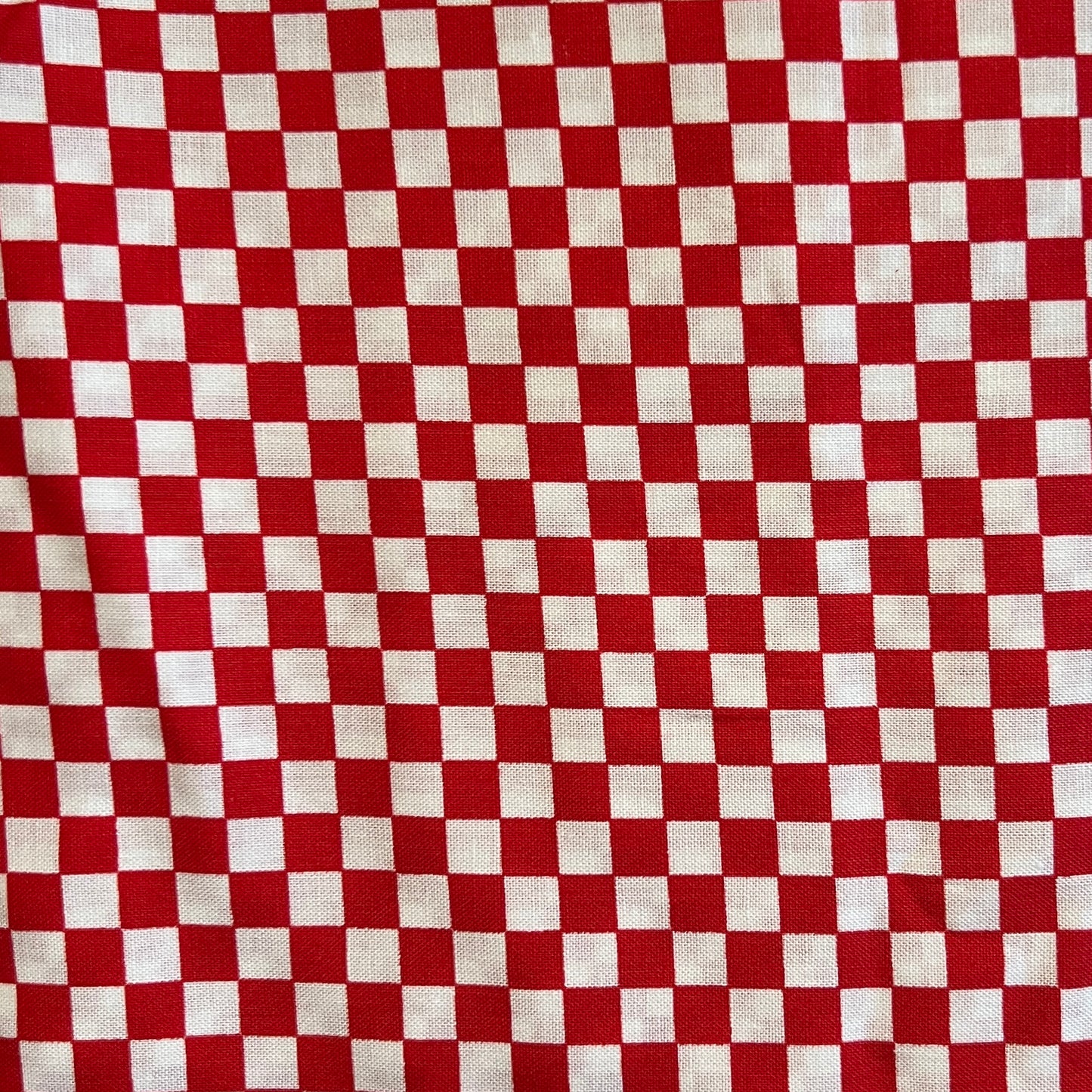 Red Checkered Cotton Blend: 1.5 yds