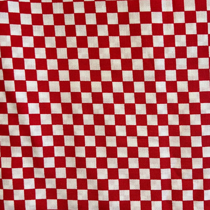 Red Checkered Cotton Blend: 1.5 yds