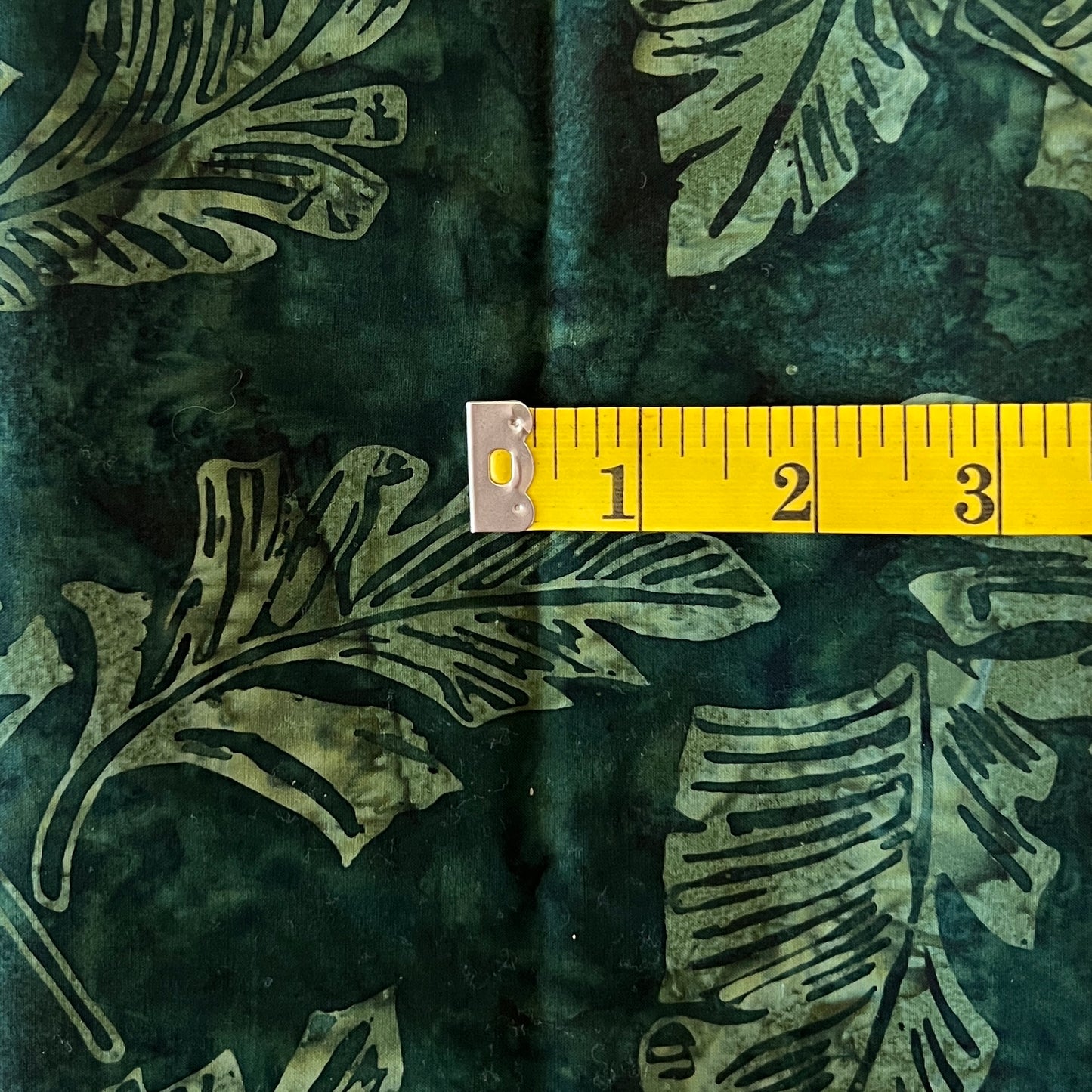 Dark Green Leaves Batik Cotton: 1 yd