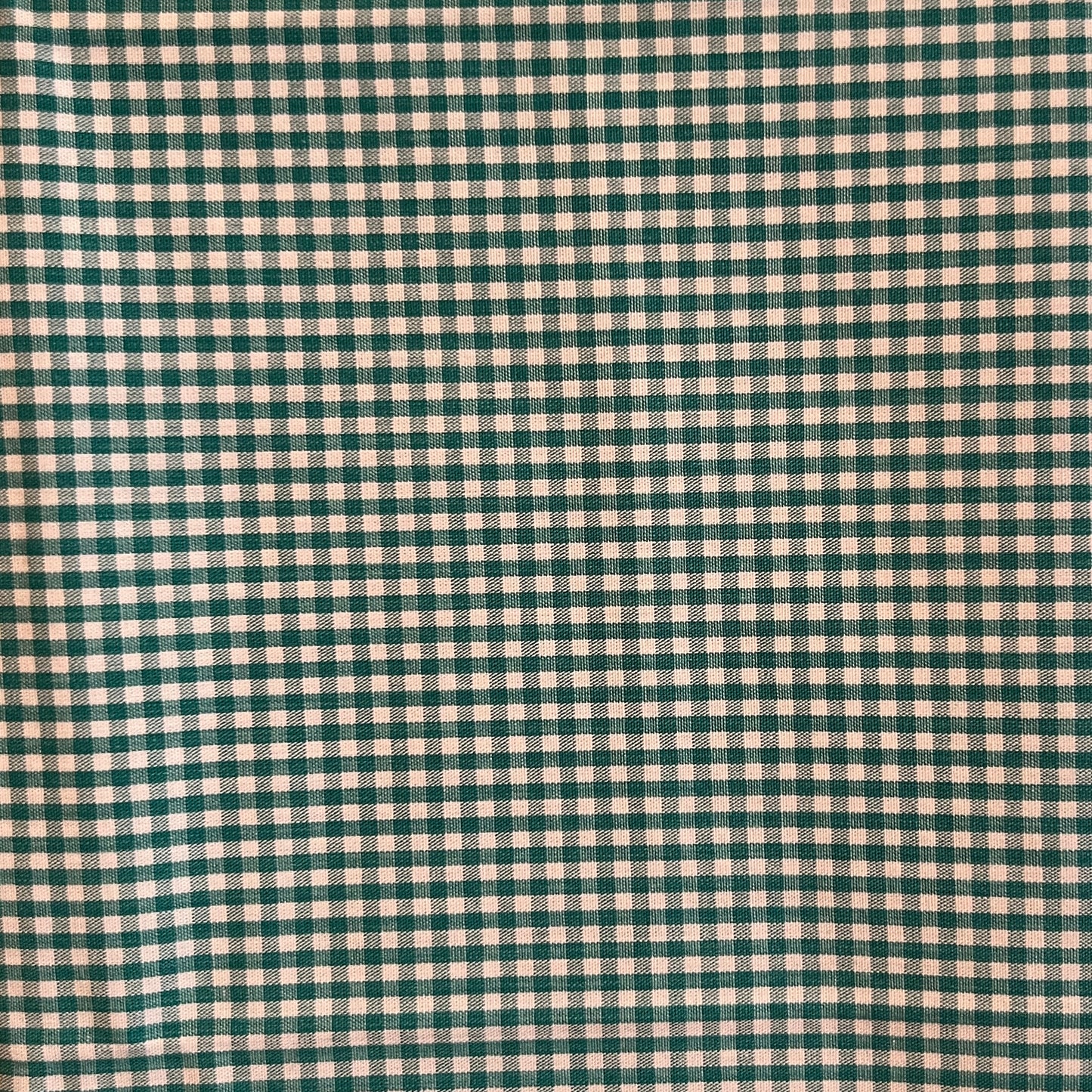 Green Plaid Cotton Blend Shirting: 1 yd