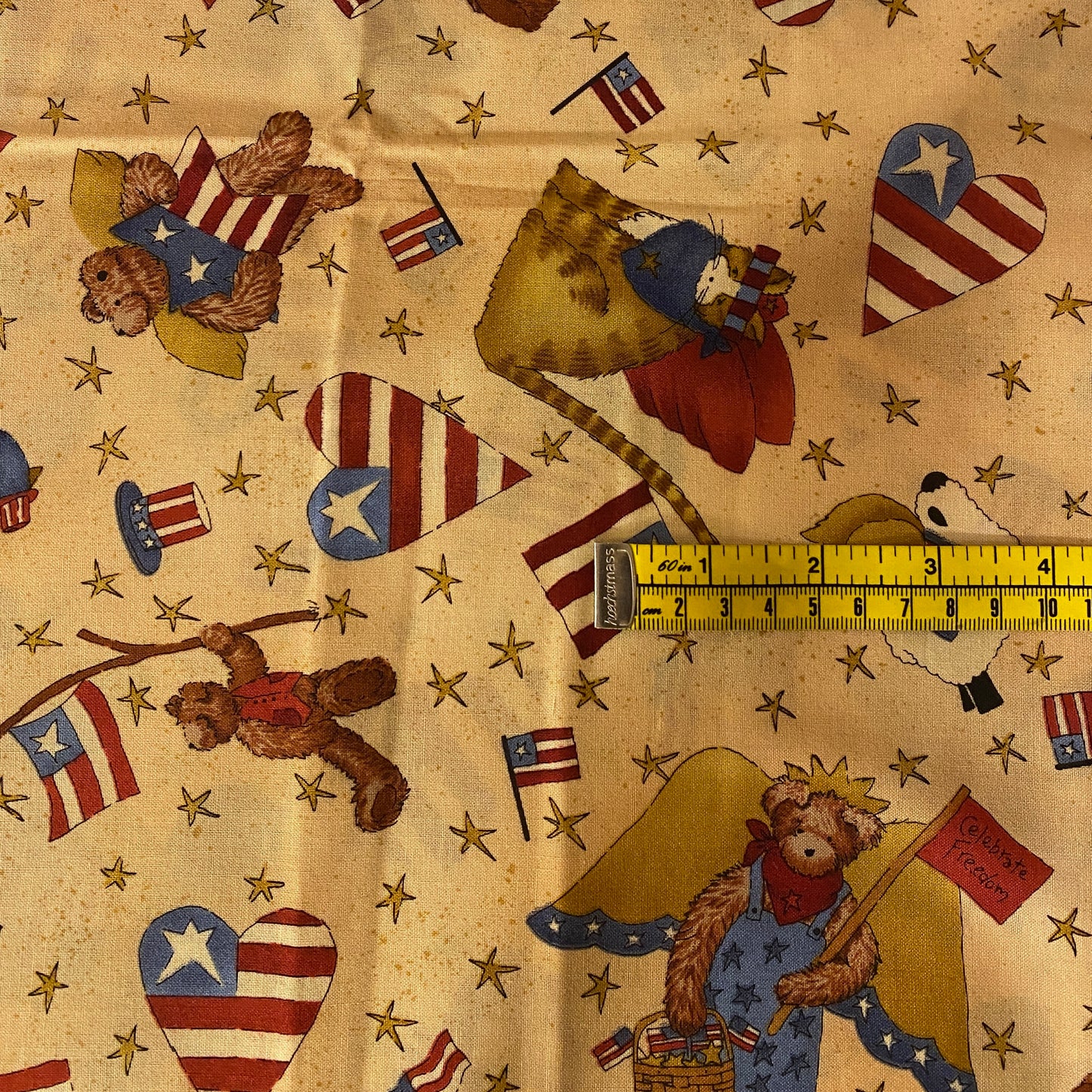 Patriotic Animals Cotton: 1.5 yds