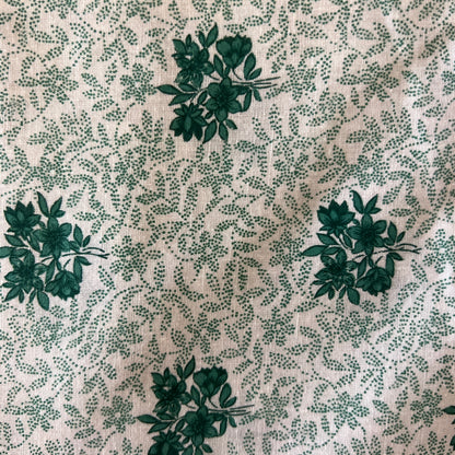 Green Floral Cotton: 1.5 yds