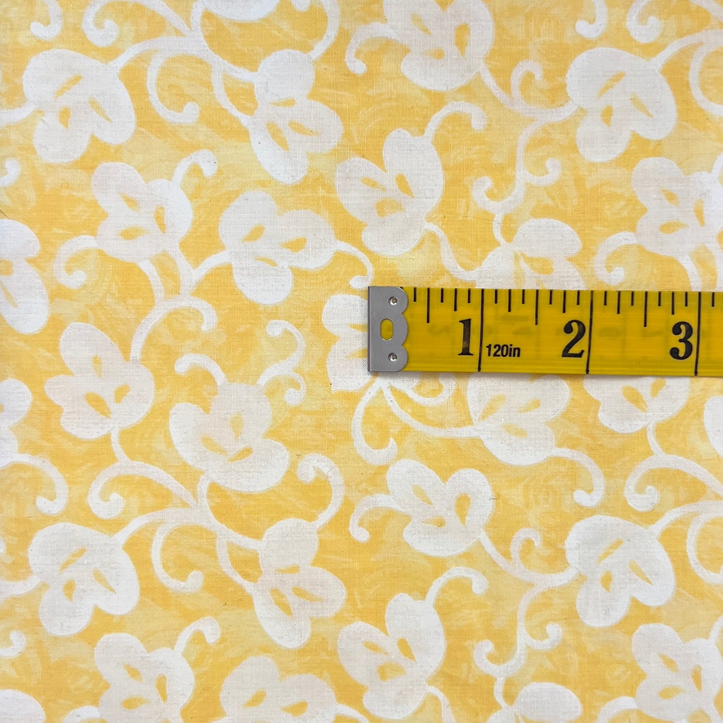 Yellow & White Floral Cotton: 3 yds