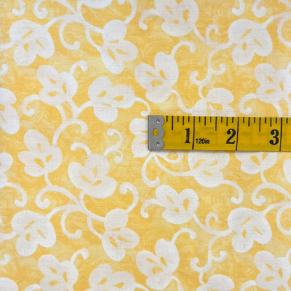 Yellow & White Floral Cotton: 3 yds