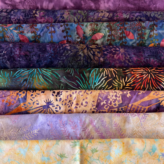 Yellow & Purple Batik Half-Yard Bundle