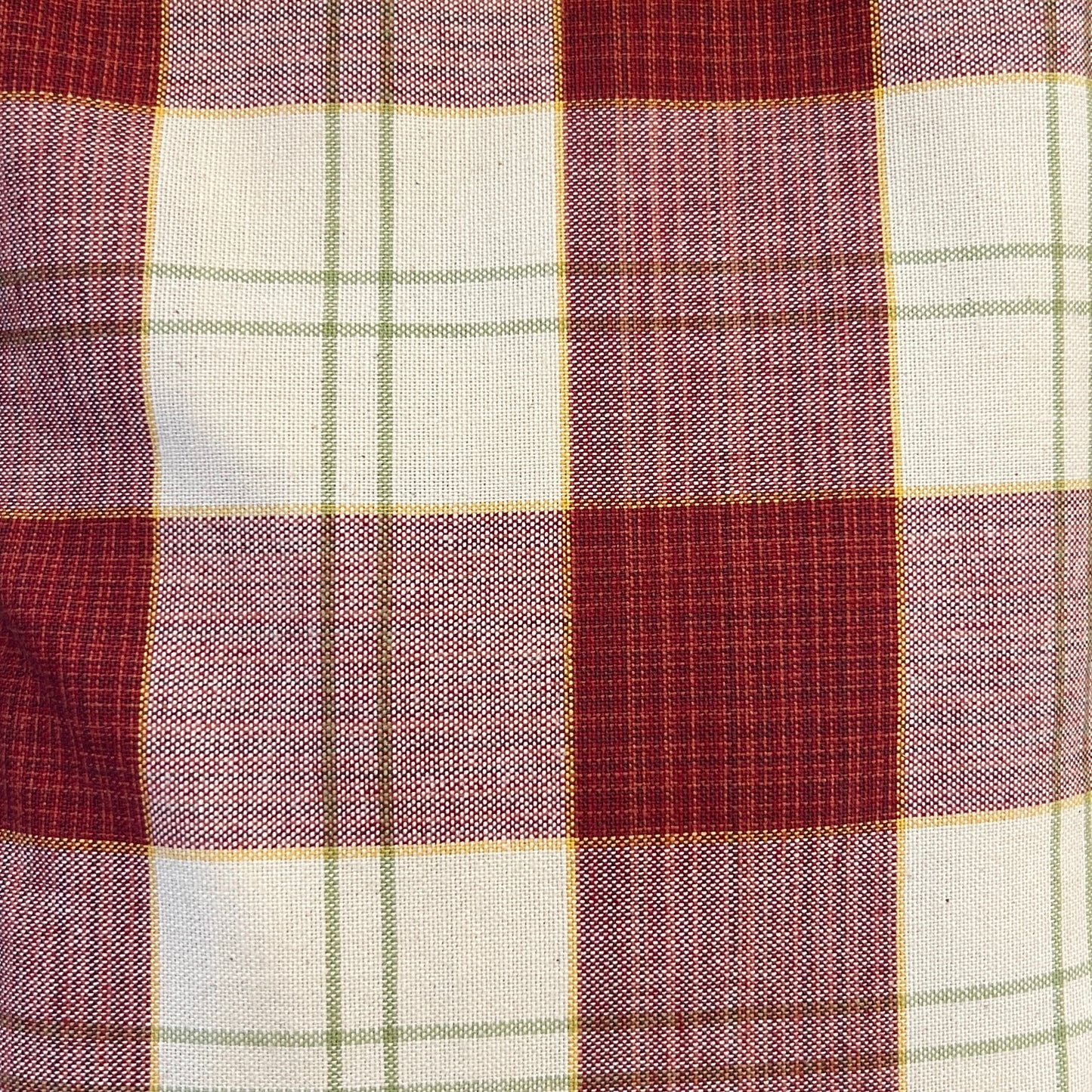 Red Plaid Cotton Upholstery: 4 yds