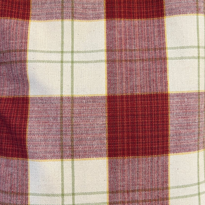 Red Plaid Cotton Upholstery: 4 yds