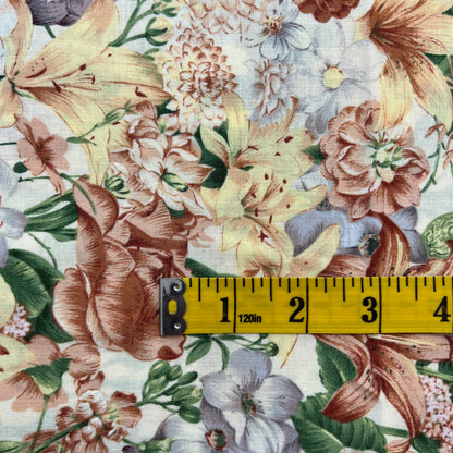 Pastel Floral Cotton: 2 yds