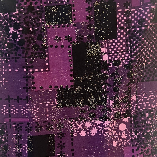 Purple & Black Spandex: 2 yds