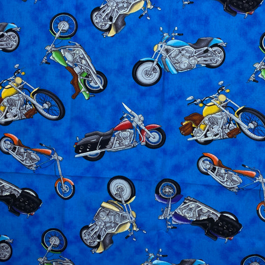 Motorcycles Cotton: 1 yd