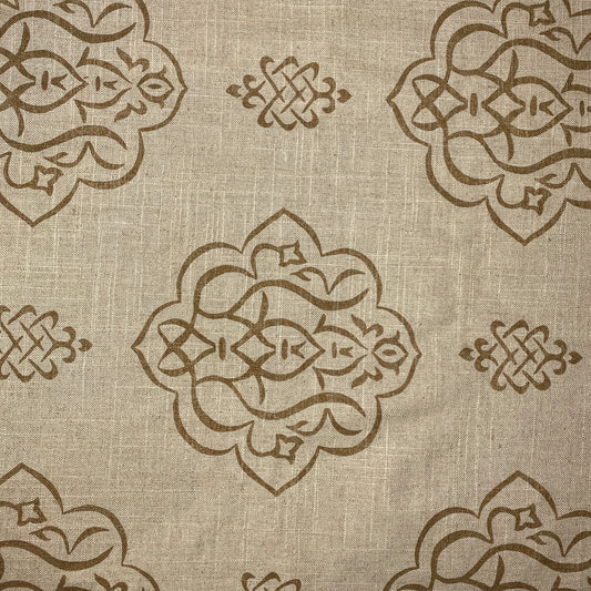 Tan Abstract Floral Home Decor Fabric: 3 yds