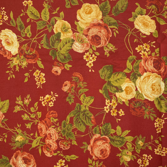 Red Floral Home Decor Fabric: 2.75 yds