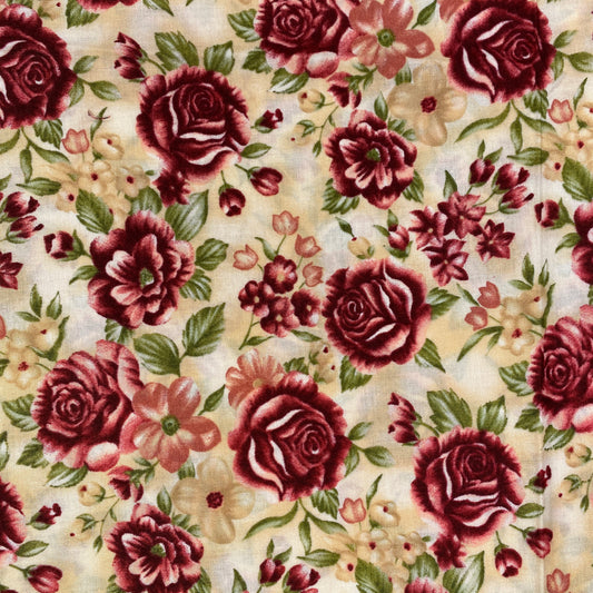 Red Roses Cotton: 7 yds